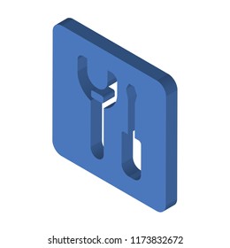 Wrench isometric left top view 3D icon
