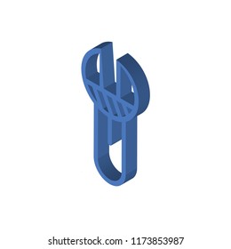 Wrench isometric left top view 3D icon