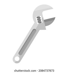 wrench key flat clipart vector illustration