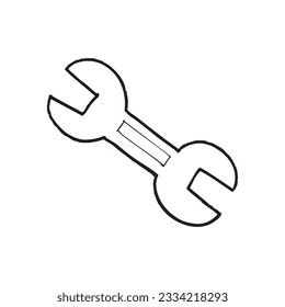 Französisch-Schlüsselsymbol auf weißem Hintergrund, Linienstil, Vektorgrafik

