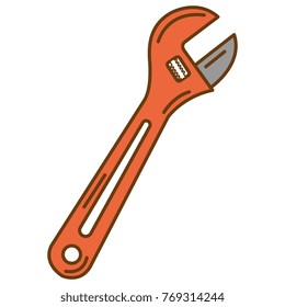 wrench key isolated icon