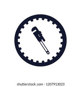 wrench key mechanic tool emblem