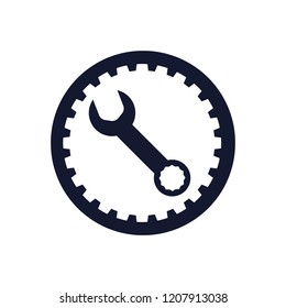 wrench key mechanic tool emblem