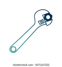 wrench key with nut tool icon