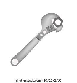 wrench key with nut tool icon