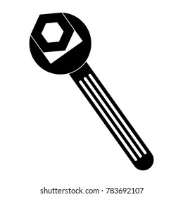 wrench key and nut vector illustration design