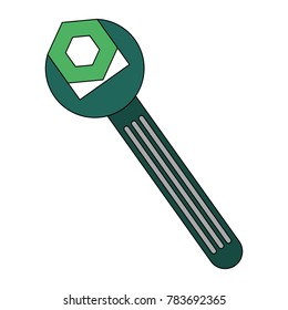 wrench key and nut vector illustration design