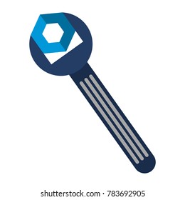 wrench key and nut vector illustration design