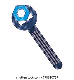 wrench key and nut vector illustration design