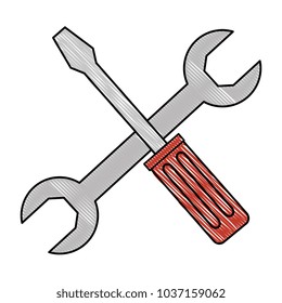 wrench key and screwdriver