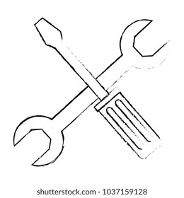 wrench key and screwdriver