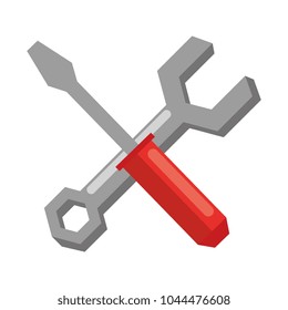 wrench key and screwdriver
