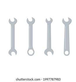Wrench key set. Simple set of wrench key vector icons for web design on white background.