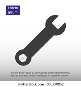 Wrench key sign icon