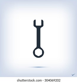Wrench key sign icon