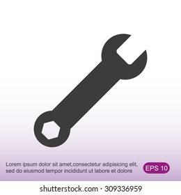 Wrench key sign icon