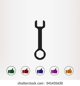 Wrench key sign icon