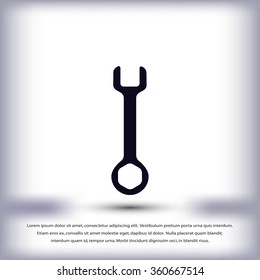 Wrench key sign icon