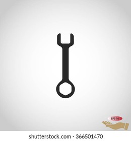 Wrench key sign icon