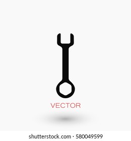 Wrench key sign icon, flat design best vector icon
