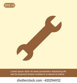 Wrench key sign icon. Service tool symbol
