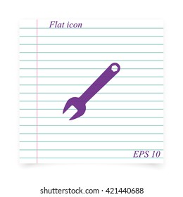 Wrench key sign icon. Service tool symbol.