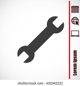 Wrench key sign icon. Service tool symbol