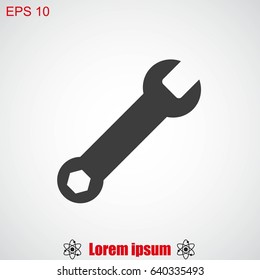 Wrench key sign icon. Service tool symbol