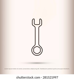 Wrench key sign icon vector