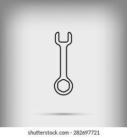 Wrench key sign icon vector
