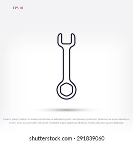 Wrench key sign icon vector