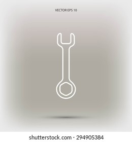 Wrench key sign icon vector