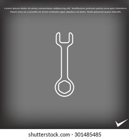 Wrench key sign icon vector