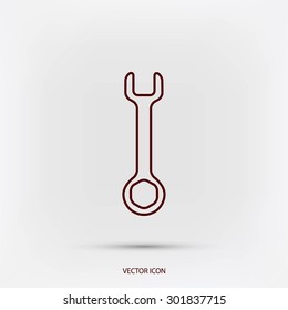 Wrench key sign icon vector