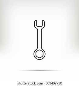Wrench key sign icon vector