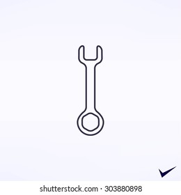 Wrench key sign icon vector