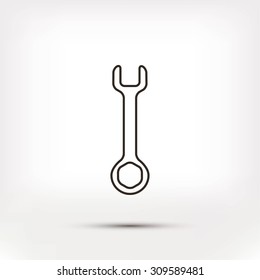 Wrench key sign icon vector