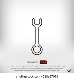 Wrench key sign icon vector