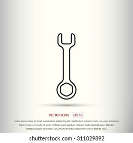 Wrench key sign icon vector