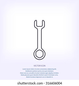 Wrench key sign icon vector
