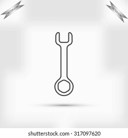 Wrench key sign icon vector