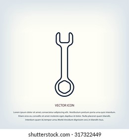 Wrench key sign icon vector