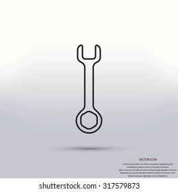 Wrench key sign icon vector