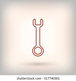 Wrench key sign icon vector