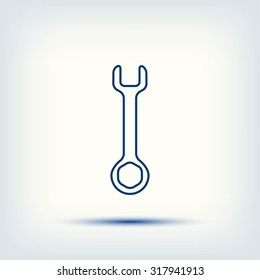 Wrench key sign icon vector