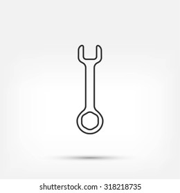 Wrench key sign icon vector