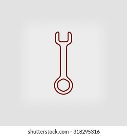 Wrench key sign icon vector