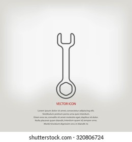 Wrench key sign icon vector
