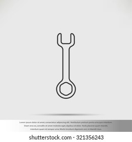 Wrench key sign icon vector