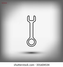 Wrench key sign icon vector